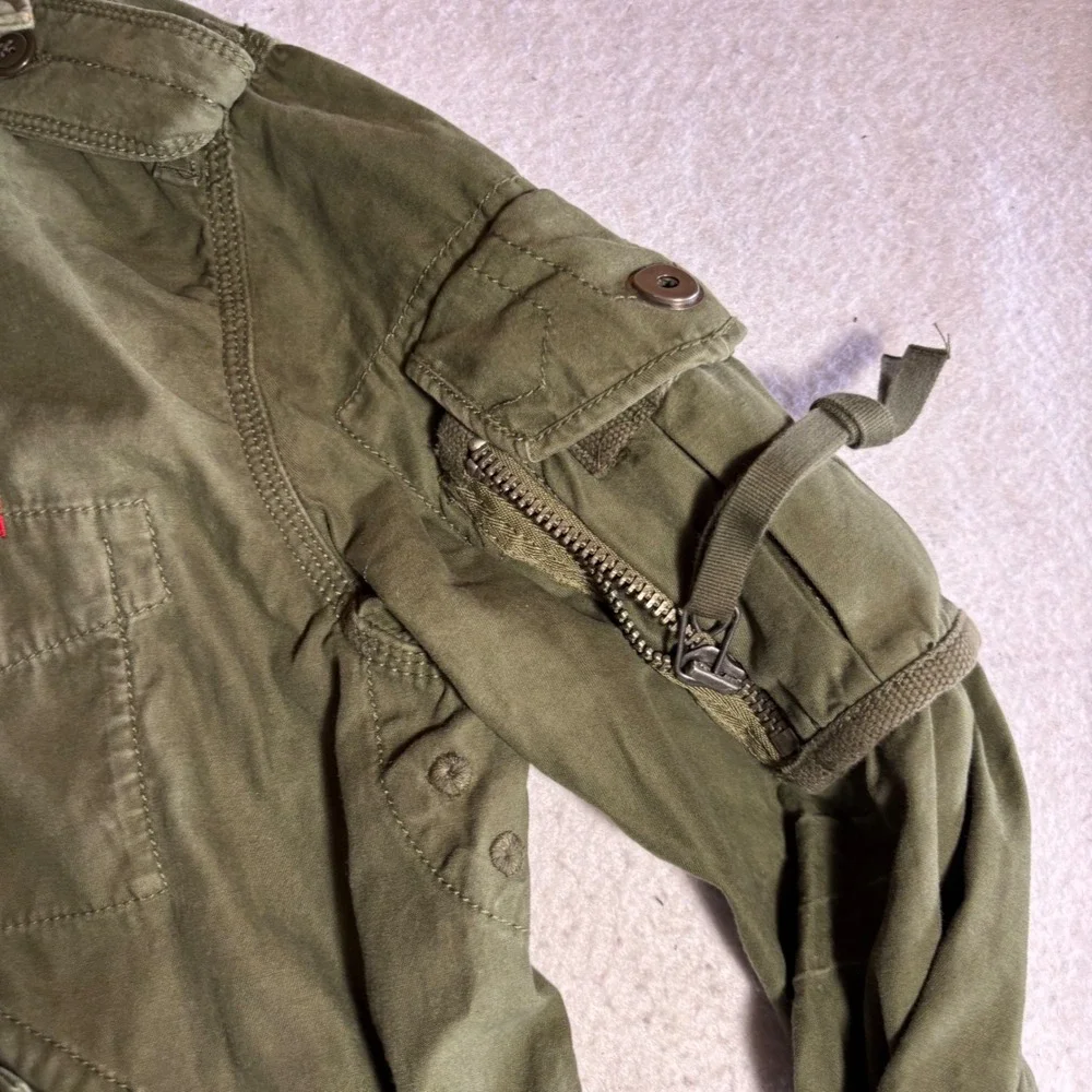 GAP Project RED‎ Mens XS Olive Green Military M-51 Fishtail Parka Hooded Jacket
